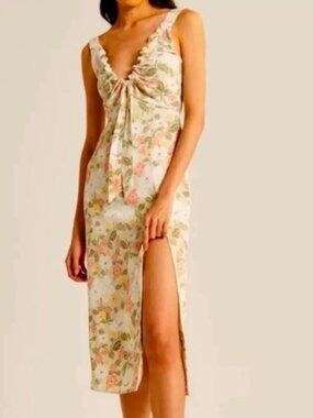 Cinched Neck Slip Midi Dress